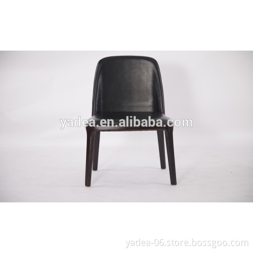 Latest design chinese style cheap grace dining chair black leather